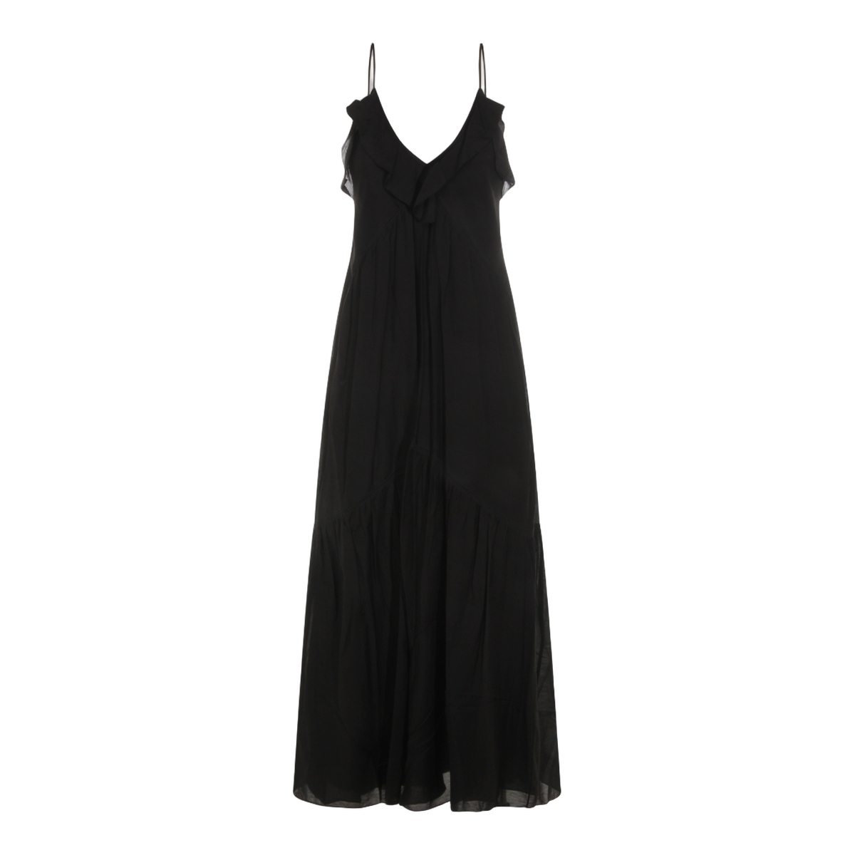 Isabel Marant Maxi Dress with Spaghetti Straps Zwart