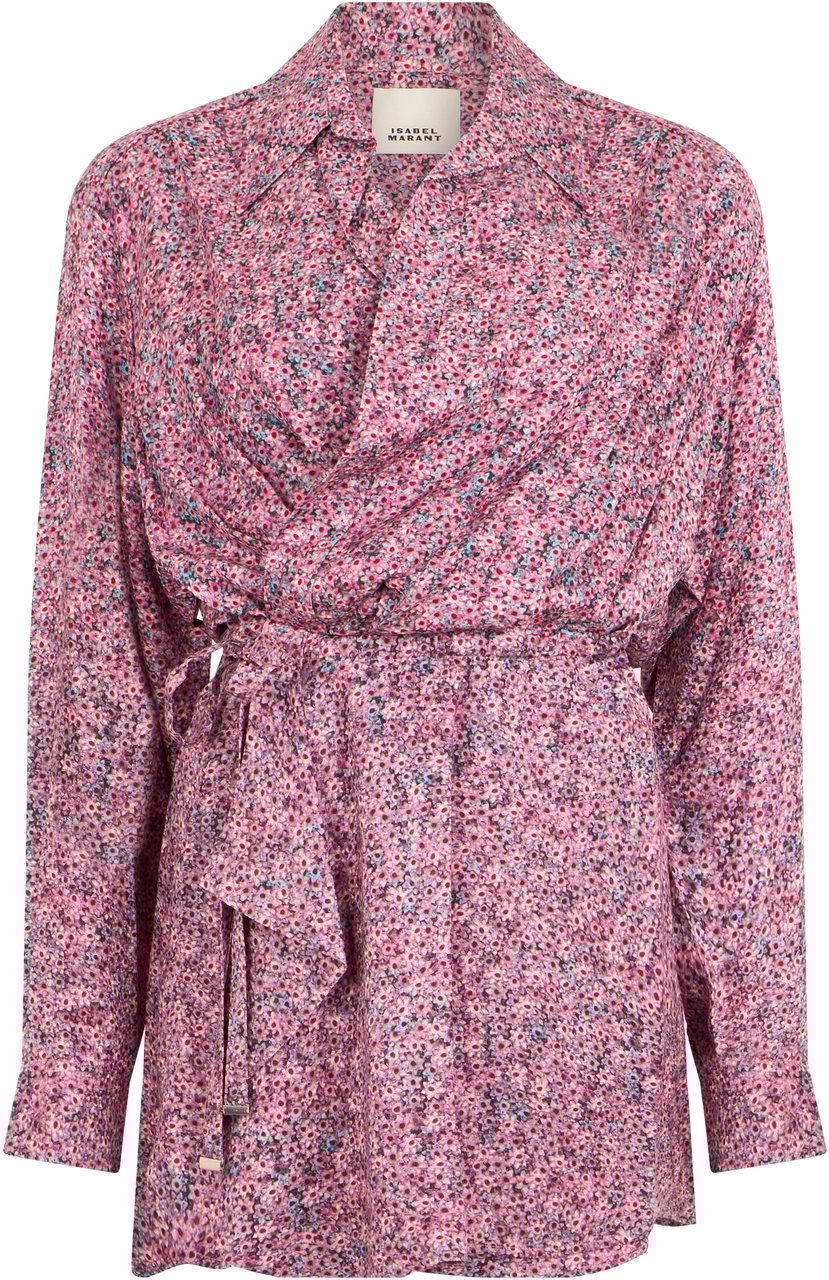 Isabel Marant Floral blouse in viscose and silk Roze