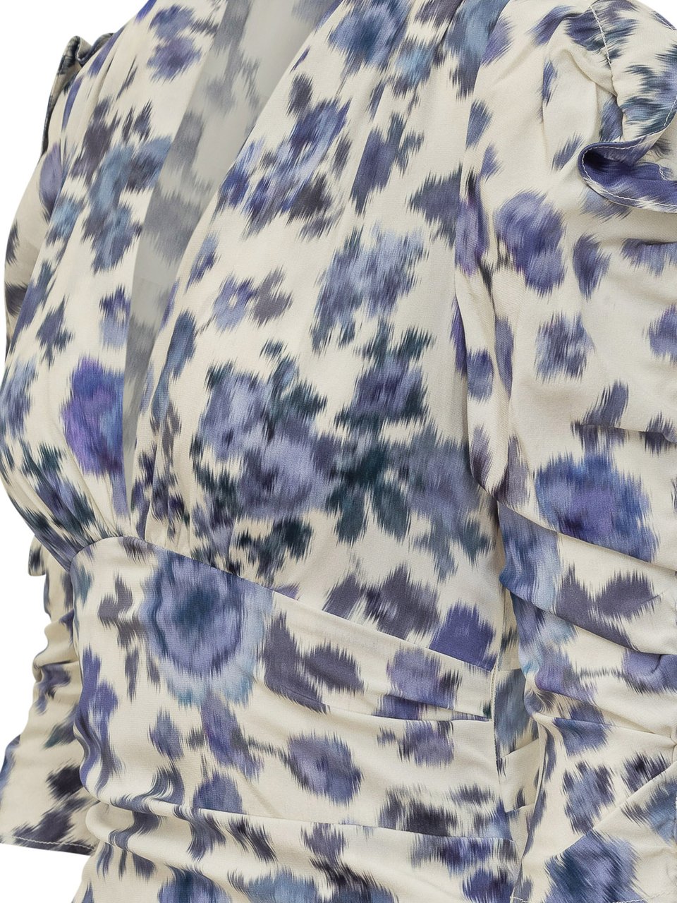 Isabel Marant Abito Doris Drappeggiato con Maniche Arricciate Wit