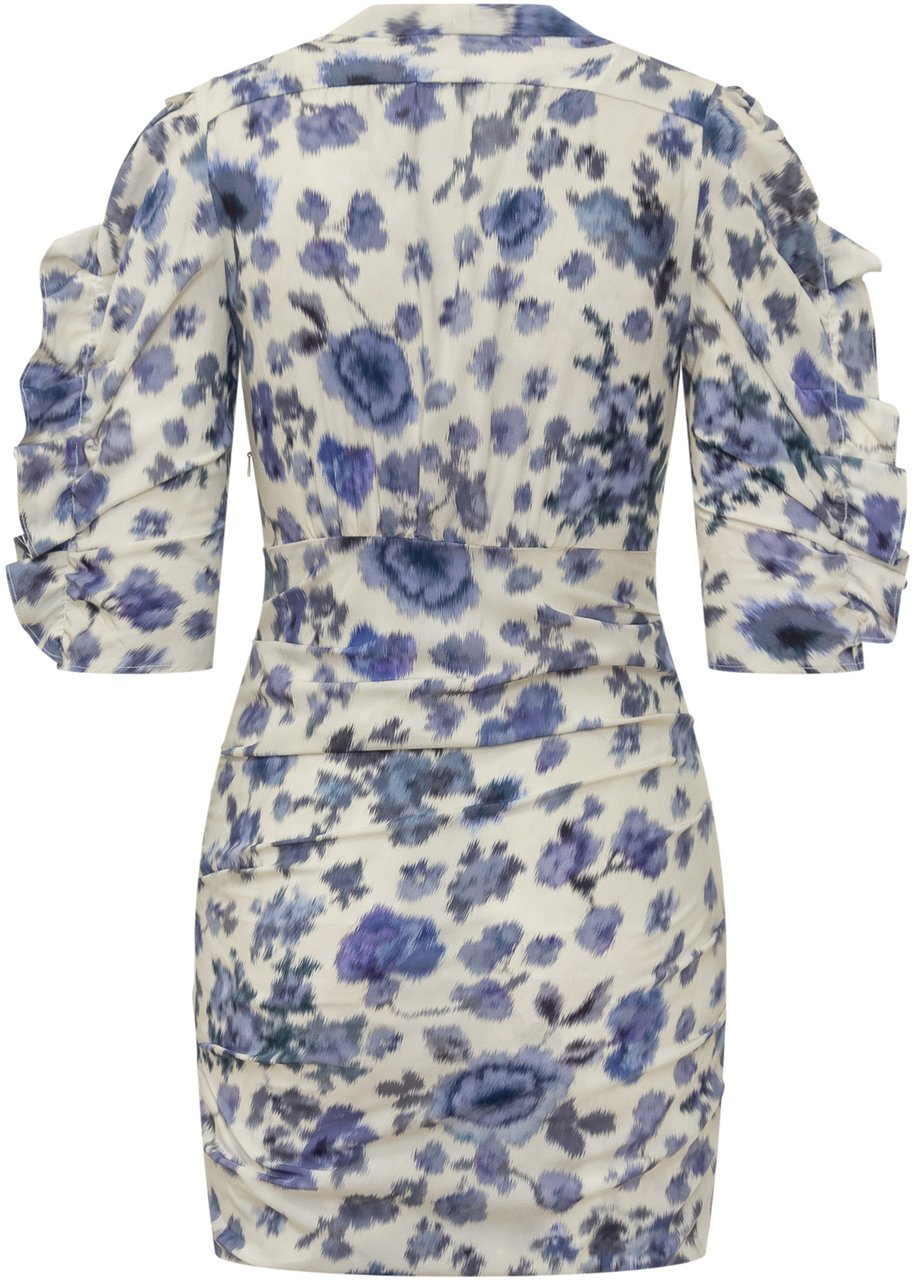 Isabel Marant Abito Doris Drappeggiato con Maniche Arricciate Wit