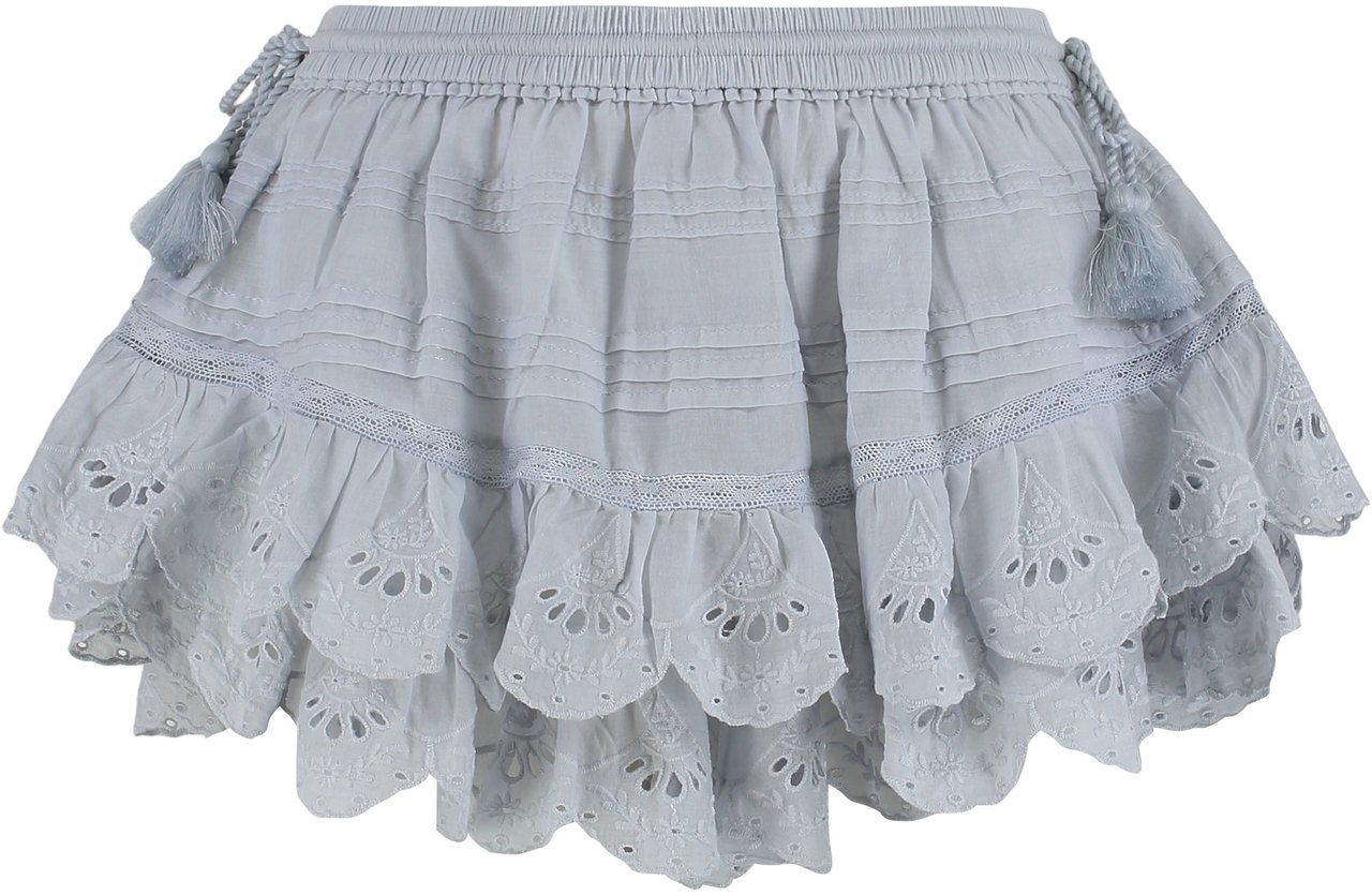 Isabel Marant Shorts with ruffle Puria in cotton Lichtblauw
