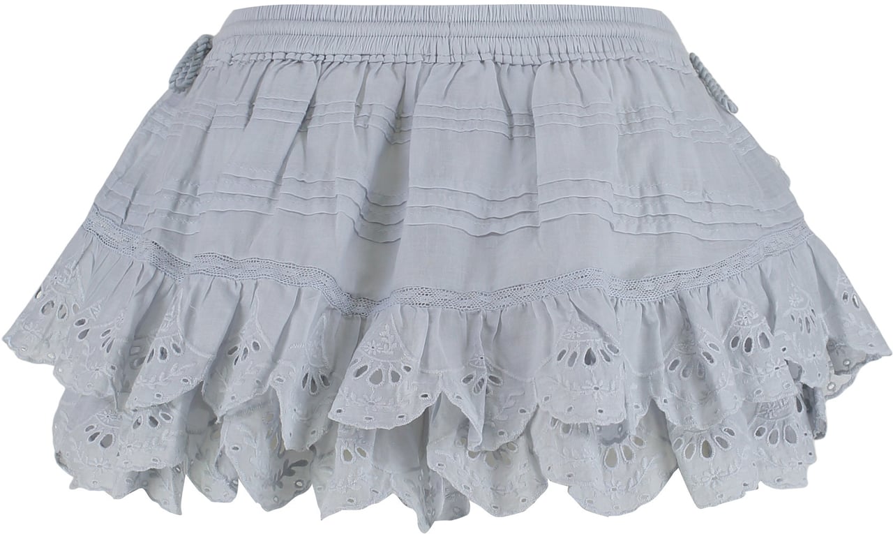 Isabel Marant Shorts with ruffle Puria in cotton Lichtblauw