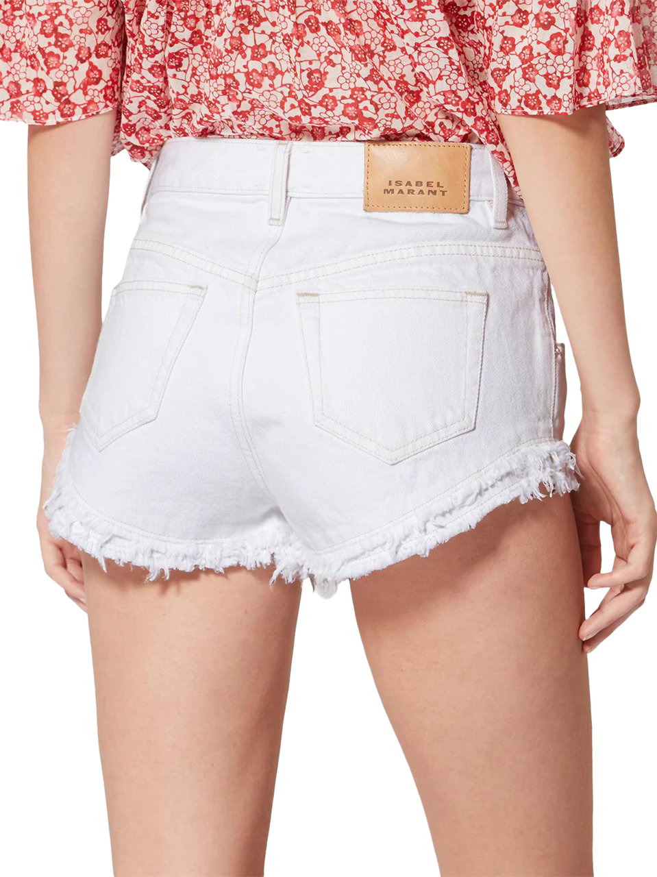 Isabel Marant High-Waisted Denim Shorts with Frayed Hemline Wit