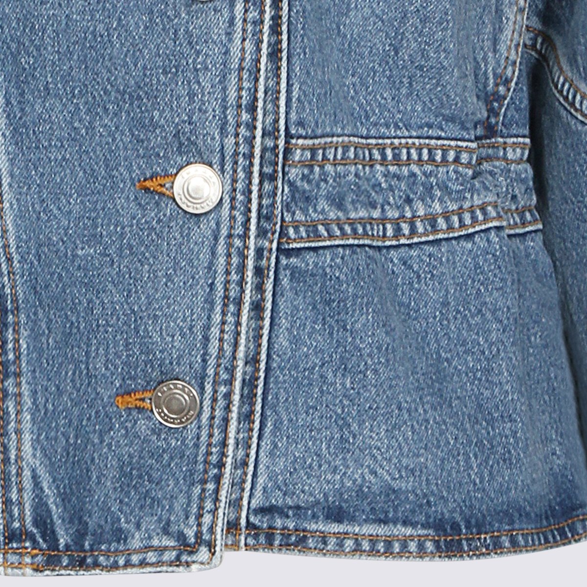 Isabel Marant Structured Denim Jacket with High Collar Blauw