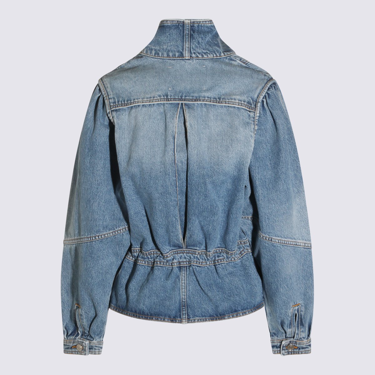 Isabel Marant Structured Denim Jacket with High Collar Blauw