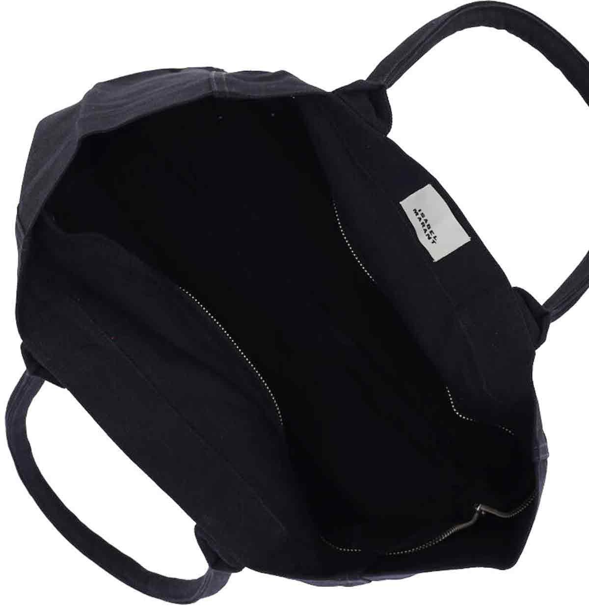 Isabel Marant Black Yenky Zipped Cotton Tote Zwart