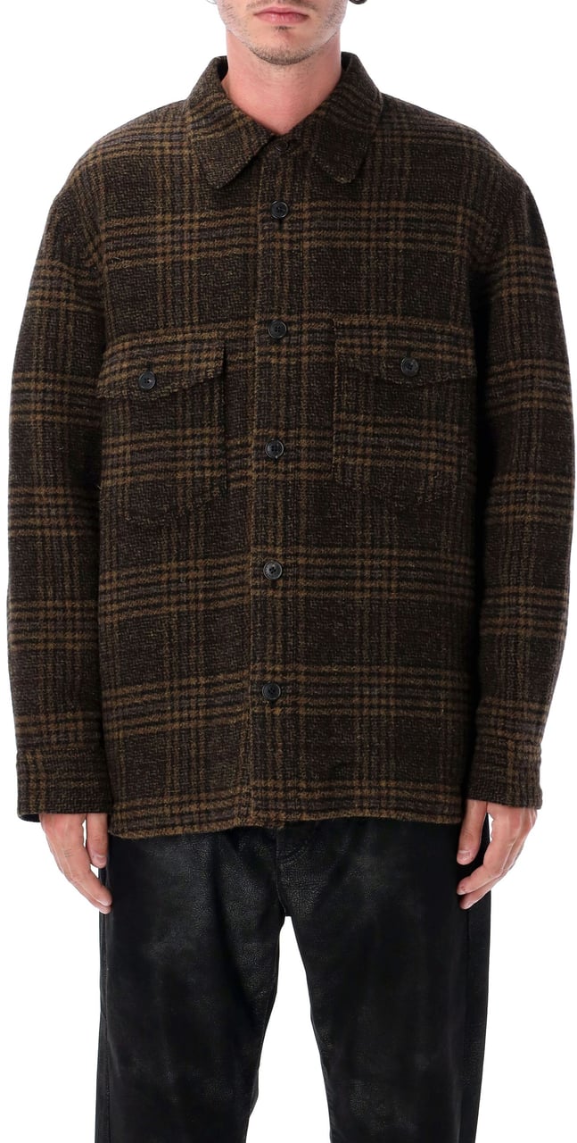 Isabel Marant Kervey Overshirt Check Khaki Check Bruin