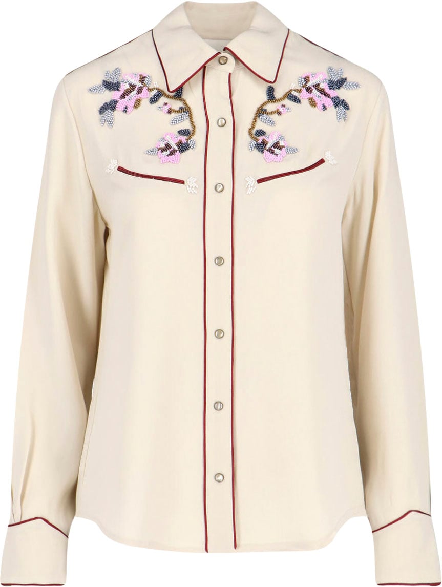 Isabel Marant Classic White Shirt with Structured Collar Wit