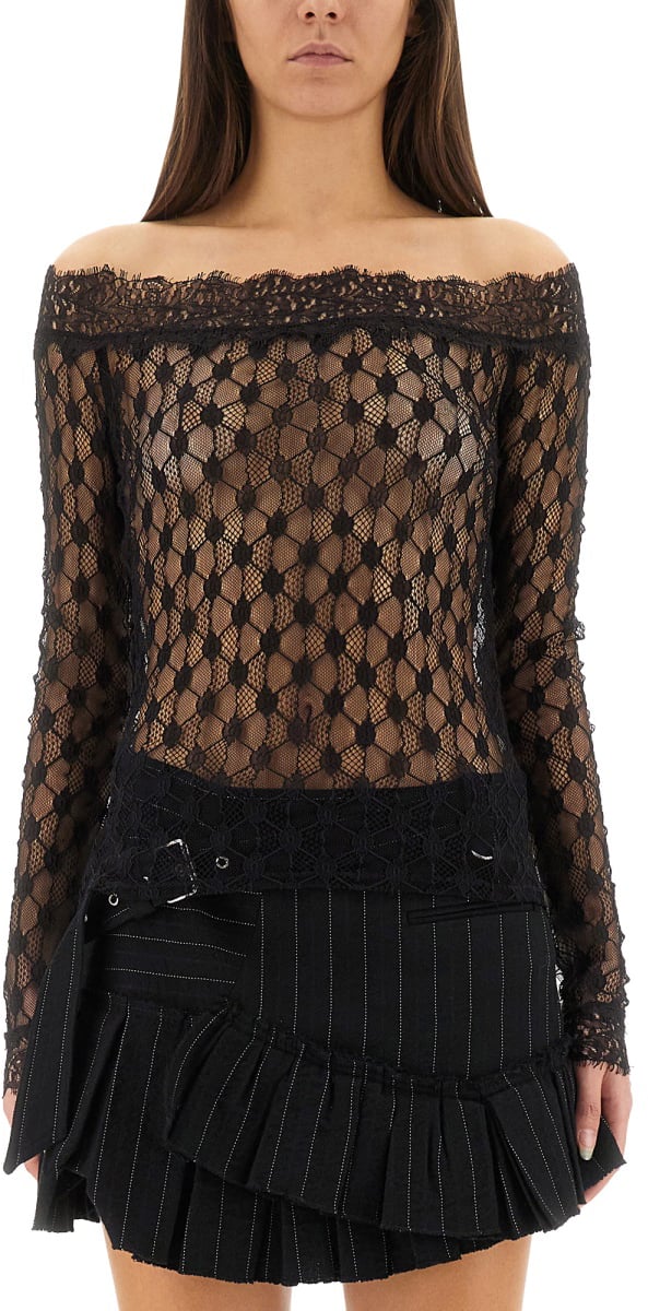 Isabel Marant LACE "MARLENE" TOP Zwart