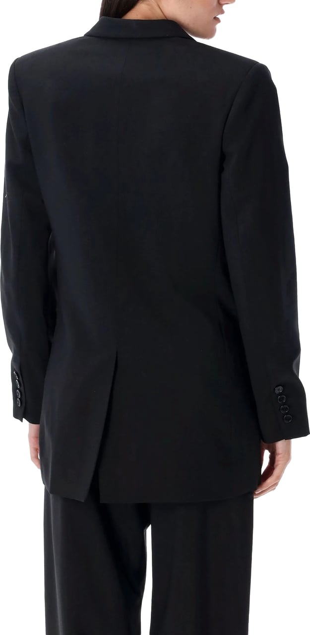 Isabel Marant Black Jevima Double-Breasted Wool Blend Jacket Zwart