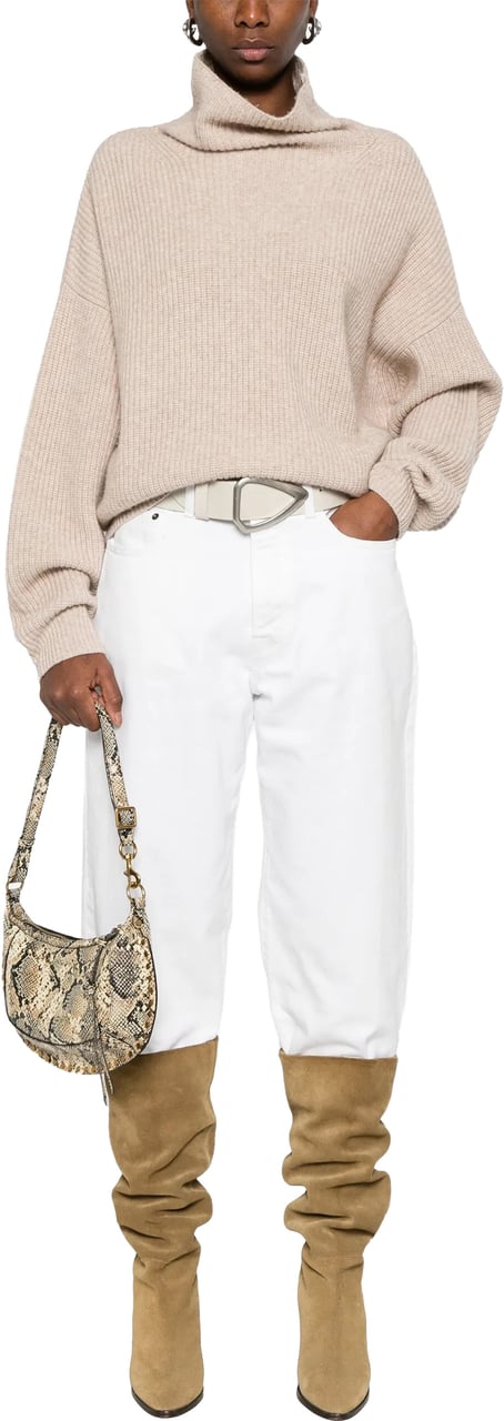 Isabel Marant Neutral Brooke Ribbed Knit Pullover Neutraal