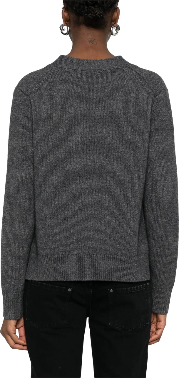 Isabel Marant Grey Brat V-Neck Knitted Cardigan Grijs
