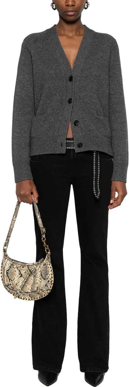 Isabel Marant Grey Brat V-Neck Knitted Cardigan Grijs