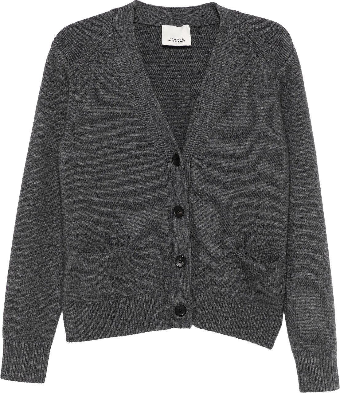 Isabel Marant Grey Brat V-Neck Knitted Cardigan Grijs