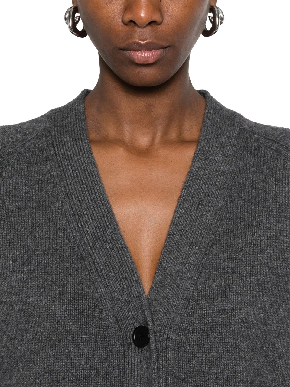 Isabel Marant Grey Brat V-Neck Knitted Cardigan Grijs