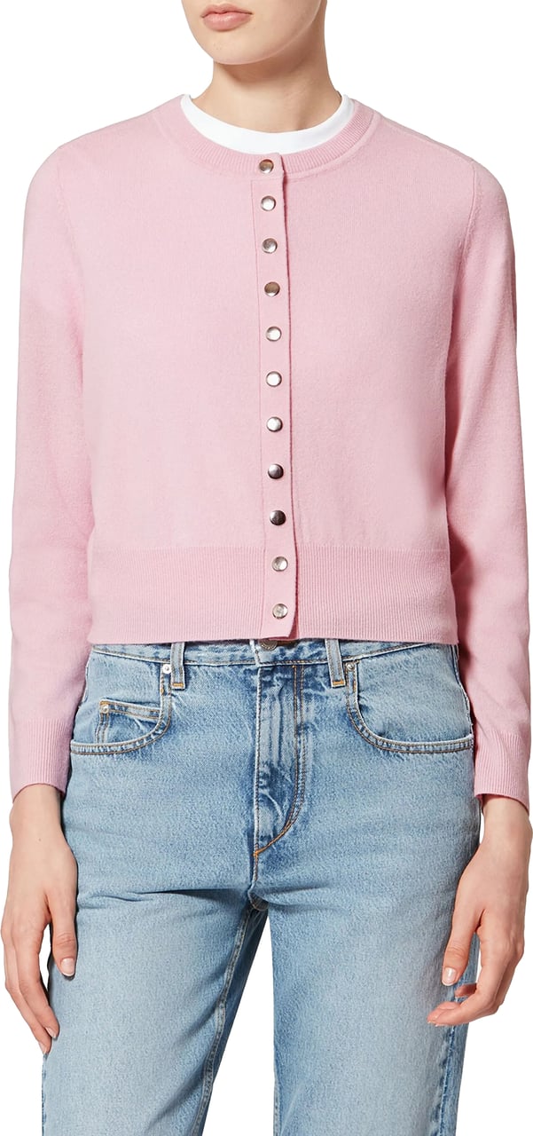 Isabel Marant Neutral Idesia Cropped Merino Cardigan Neutraal