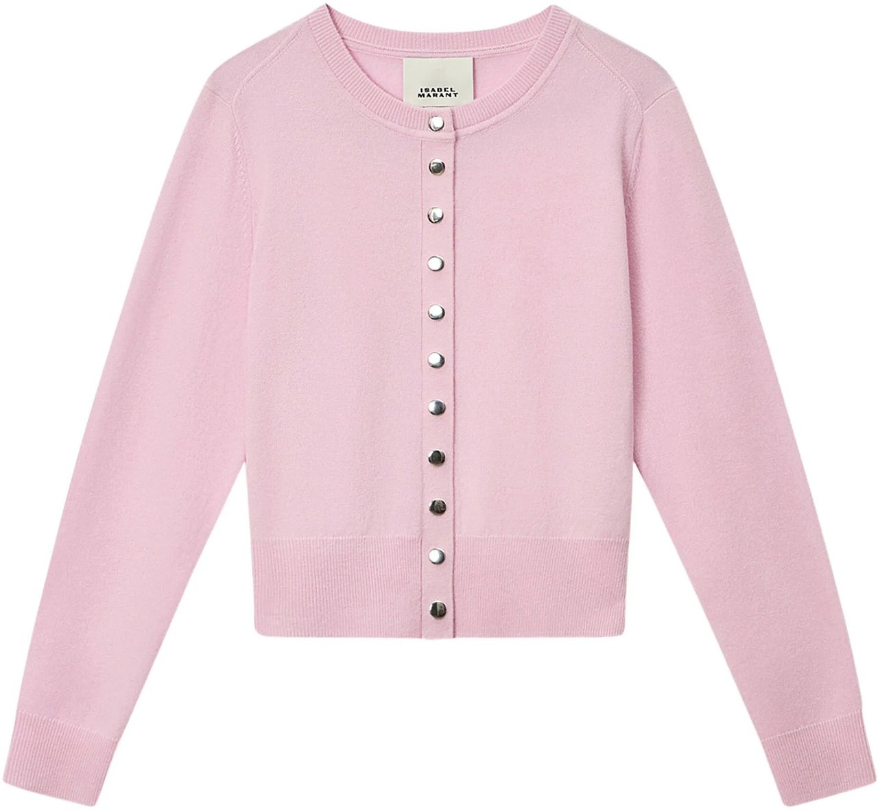 Isabel Marant Neutral Idesia Cropped Merino Cardigan Neutraal