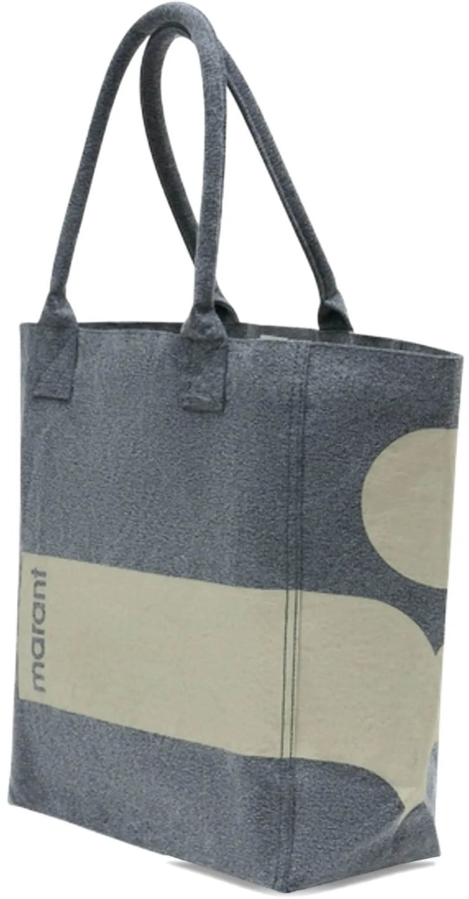 Isabel Marant Grey Yenky Textured Cotton Tote Grijs