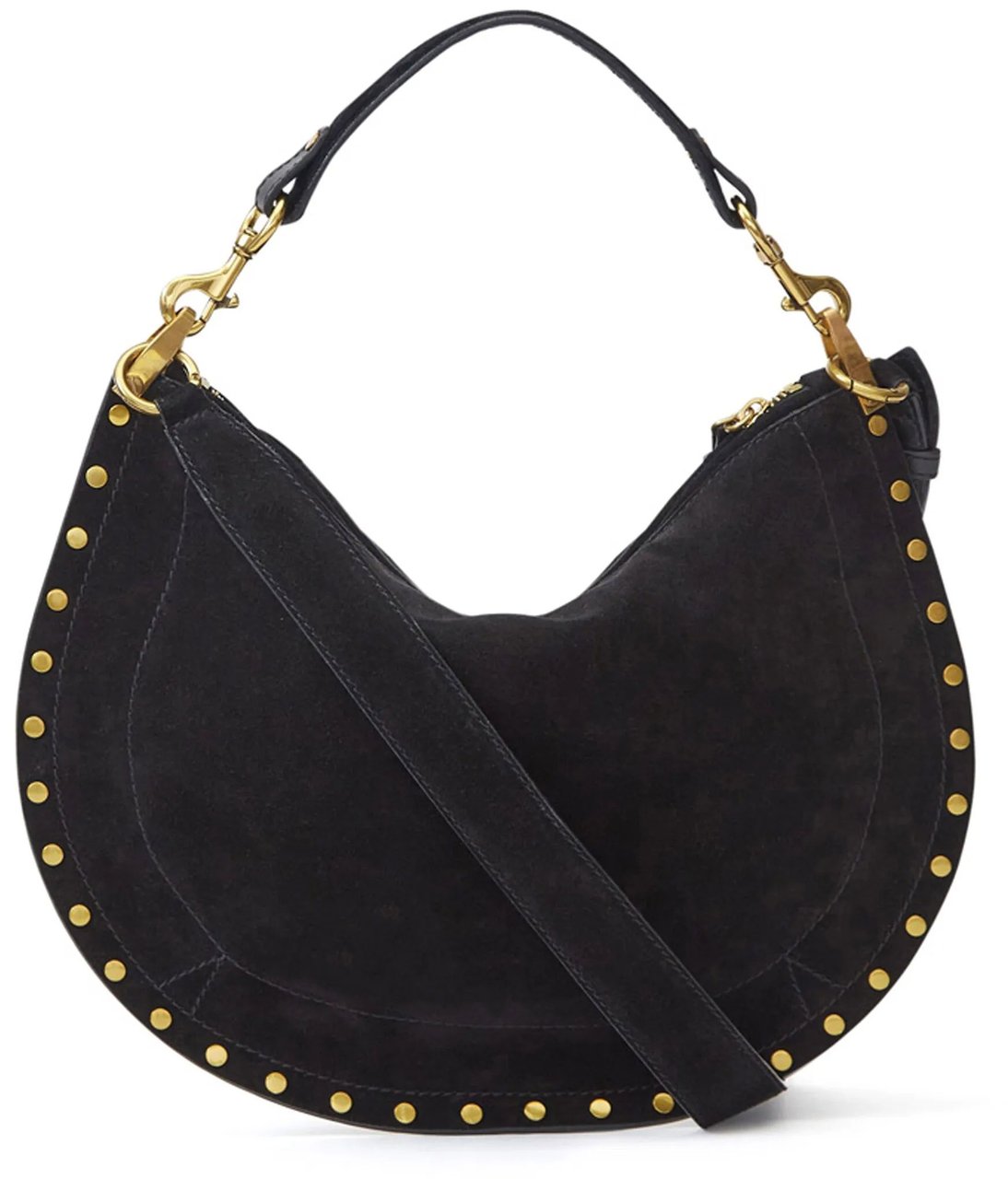 Isabel Marant Black Oskan Soft Crescent Shoulder Bag Zwart
