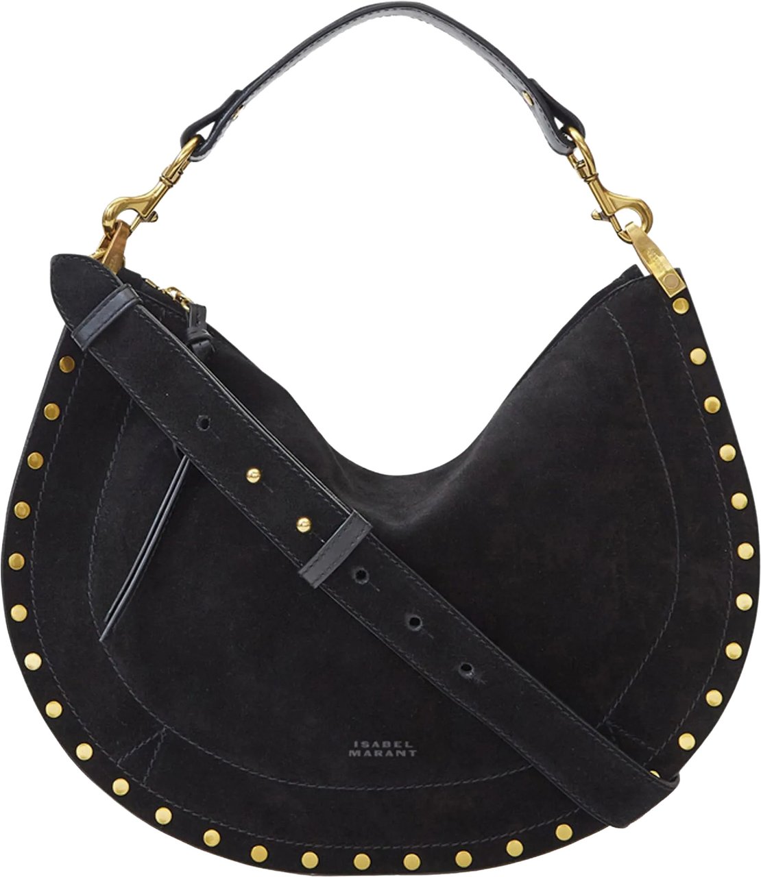 Isabel Marant Black Oskan Soft Crescent Shoulder Bag Zwart