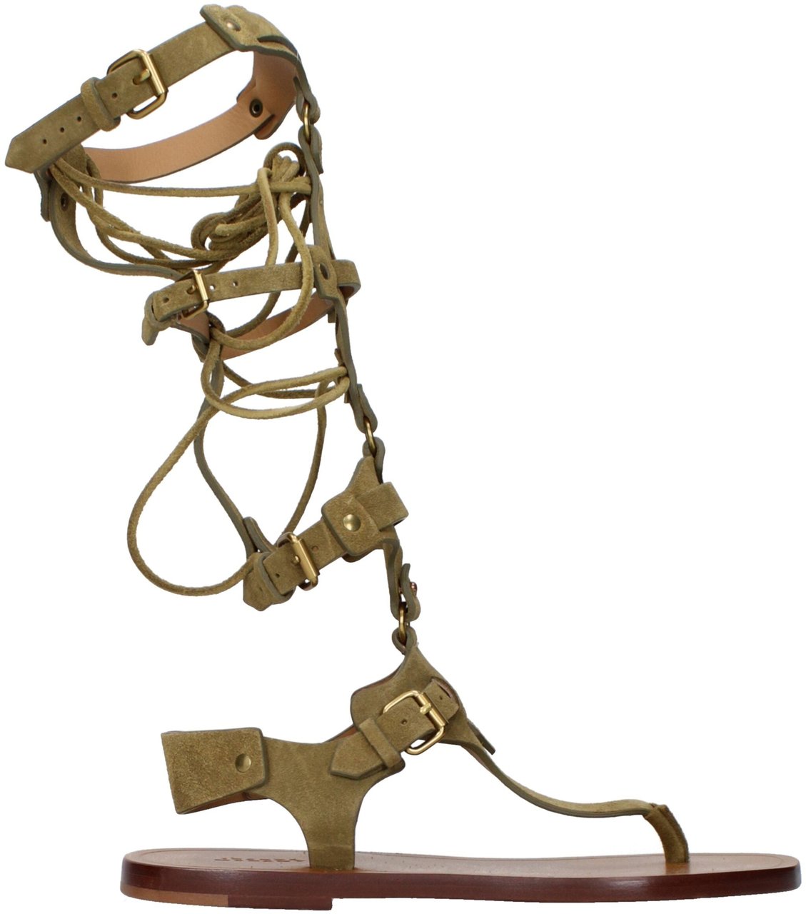 Isabel Marant Gray Leather Flip-Flop Sandals Grijs