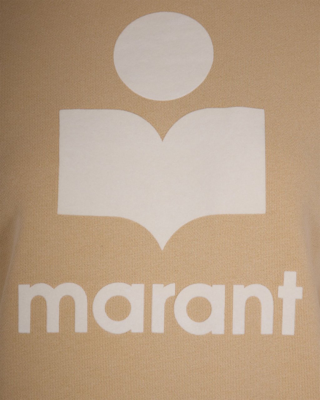 Isabel Marant Light Ochre Cotton Sweatshirt with Flocked Logo Neutraal