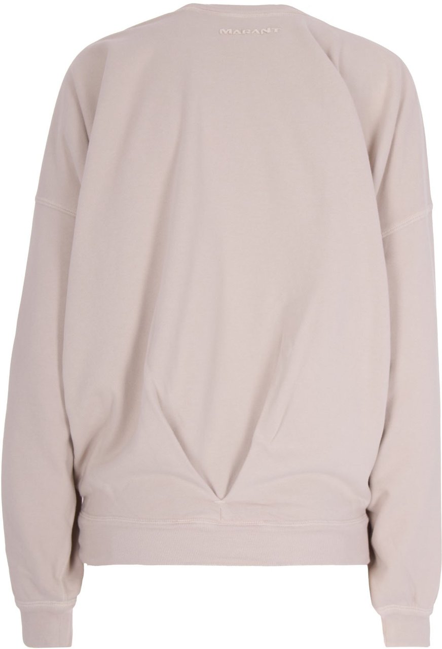 Isabel Marant Draped Cotton Sweatshirt with Pleated Detailing Grijs