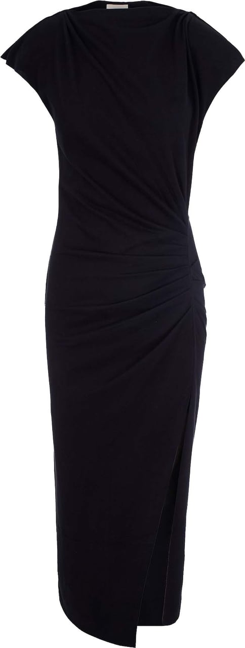 Isabel Marant Boat-Neck Jersey Long Dress Zwart