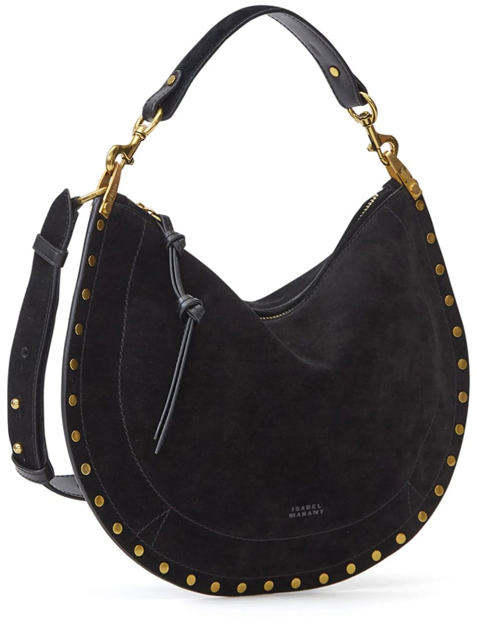 Isabel Marant Black Oskan Soft Crescent Shoulder Bag Zwart