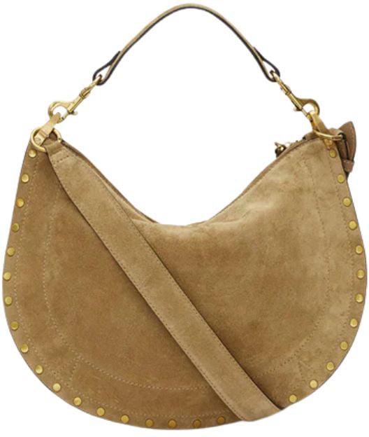 Isabel Marant Borsa Oskan Soft Zipped In Pelle Di Vitello Scamosciata Grijs