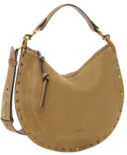 Isabel Marant Borsa Oskan Soft Zipped In Pelle Di Vitello Scamosciata Grijs