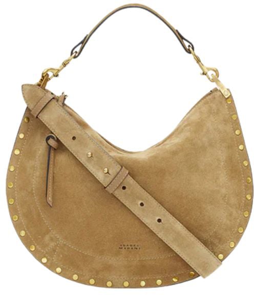 Isabel Marant Borsa Oskan Soft Zipped In Pelle Di Vitello Scamosciata Grijs