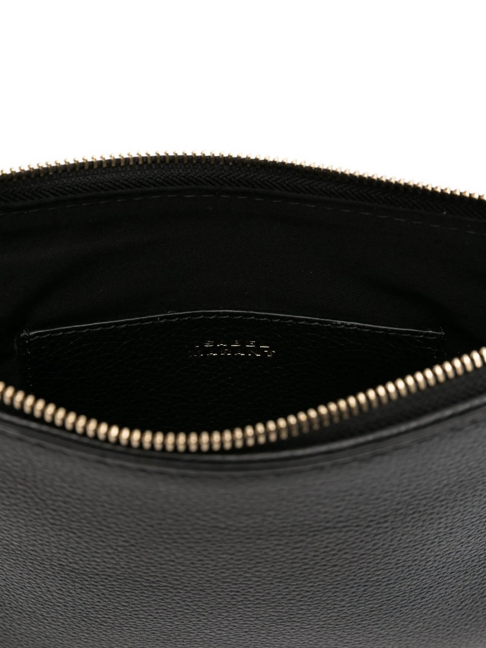 Isabel Marant Crescent-Shaped Soft Pebbled Leather Shoulder Bag With Gold-Tone Studs Zwart