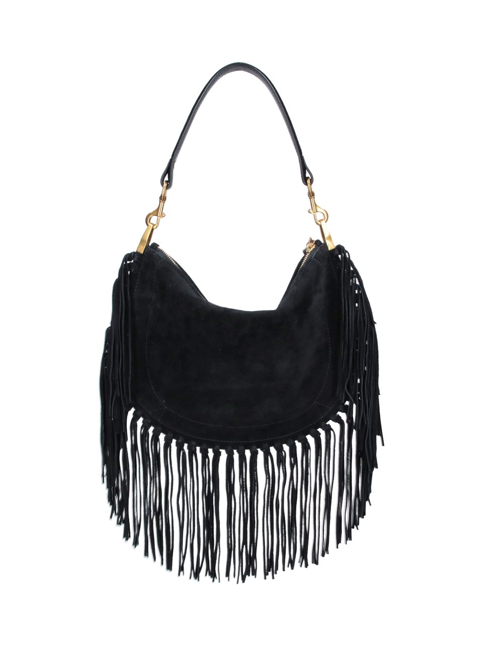 Isabel Marant Black Oskan Soft Suede Shoulder Bag Zwart
