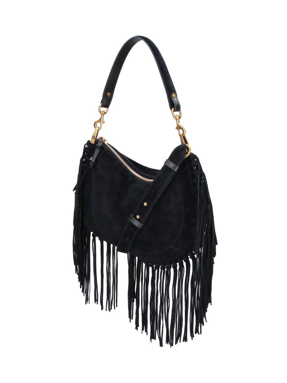 Isabel Marant Black Oskan Soft Suede Shoulder Bag Zwart