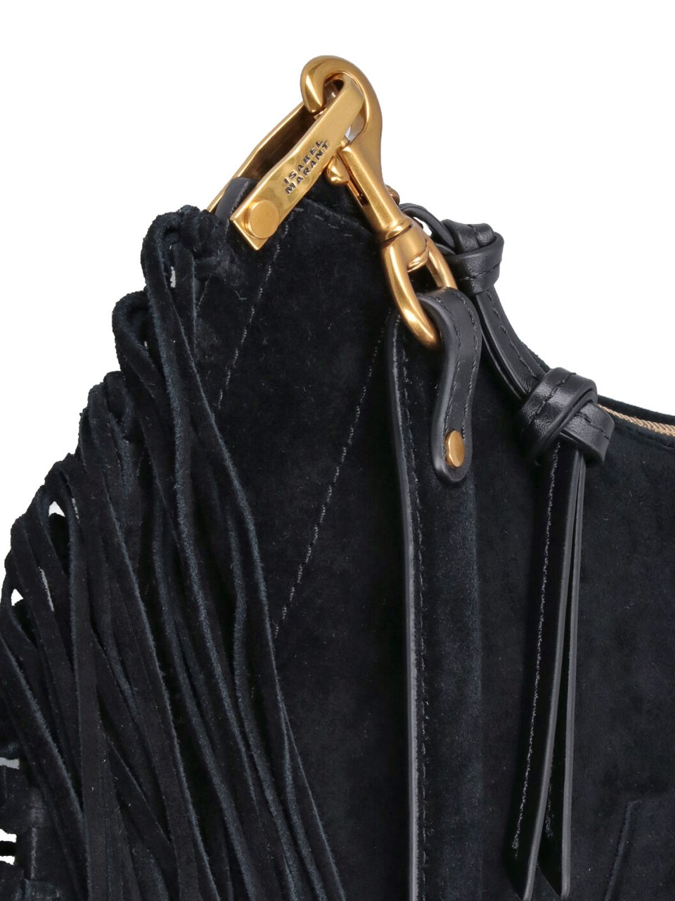 Isabel Marant Black Oskan Soft Suede Shoulder Bag Zwart