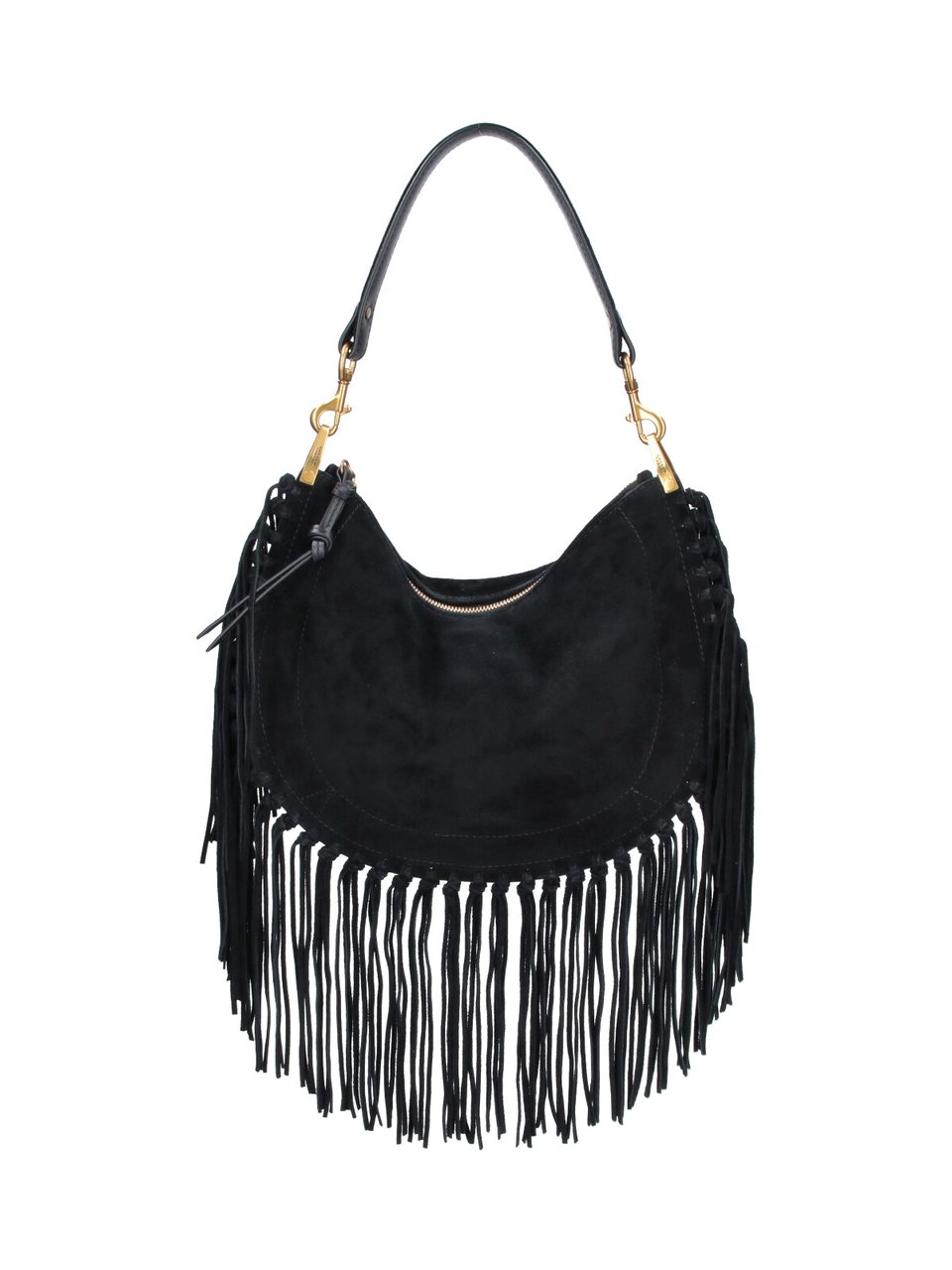 Isabel Marant Black Oskan Soft Suede Shoulder Bag Zwart