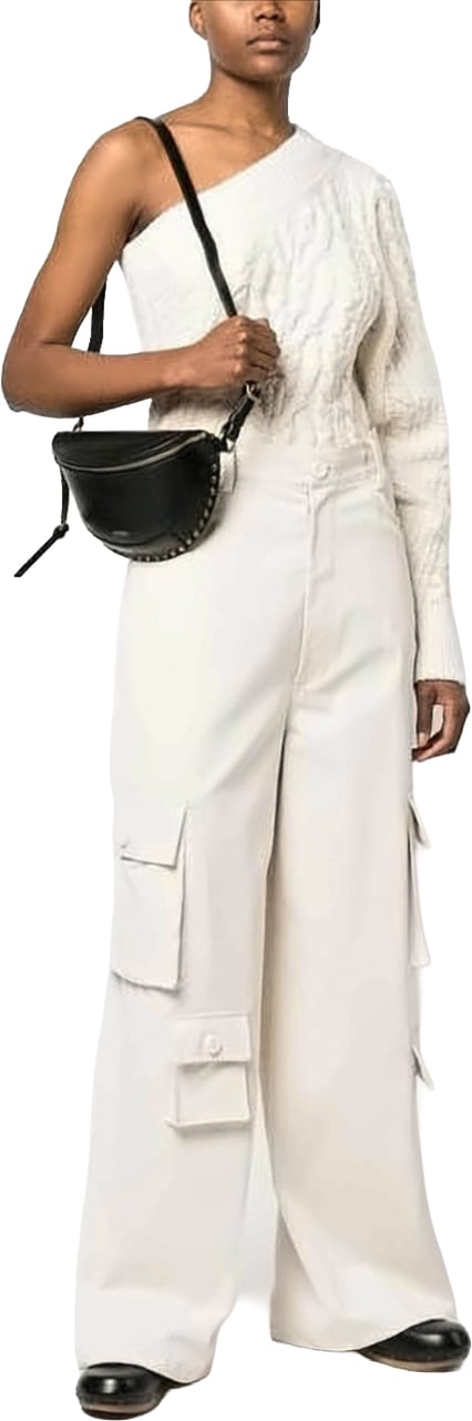 Isabel Marant Marsupio Skano Crescent Studded Leather Belt Bag Zwart