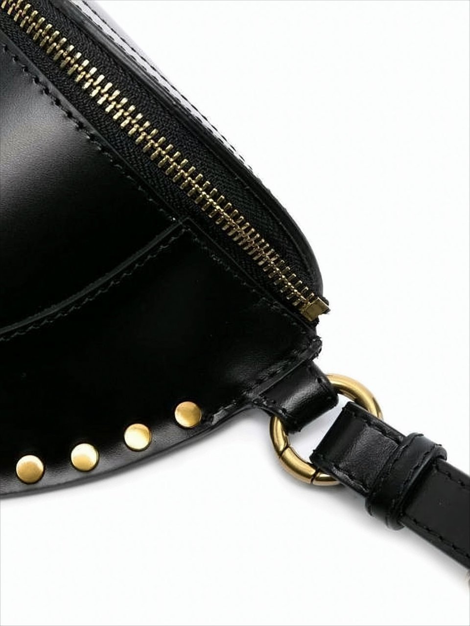 Isabel Marant Marsupio Skano Crescent Studded Leather Belt Bag Zwart