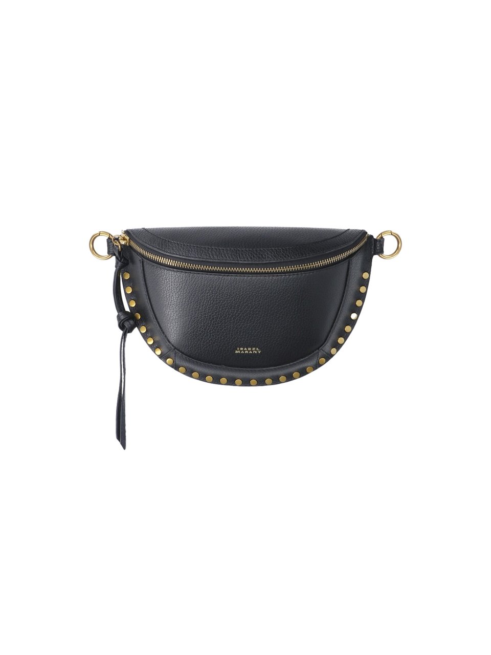 Isabel Marant Black Skano Studded Leather Belt Bag Zwart