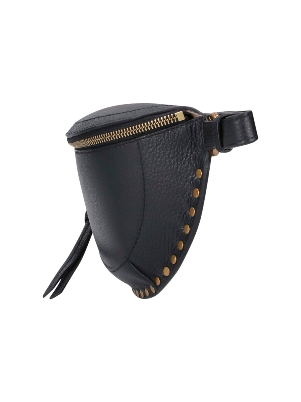 Isabel Marant Black Skano Studded Leather Belt Bag Zwart