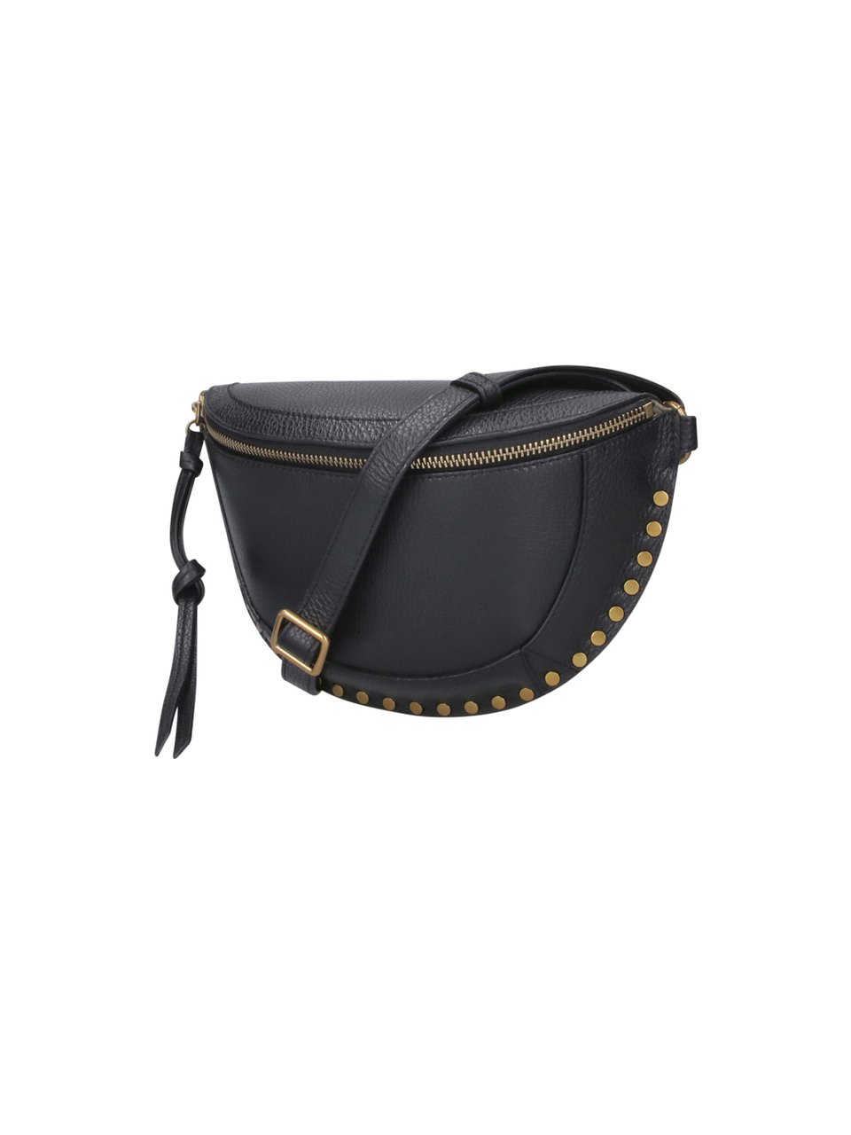 Isabel Marant Black Skano Studded Leather Belt Bag Zwart