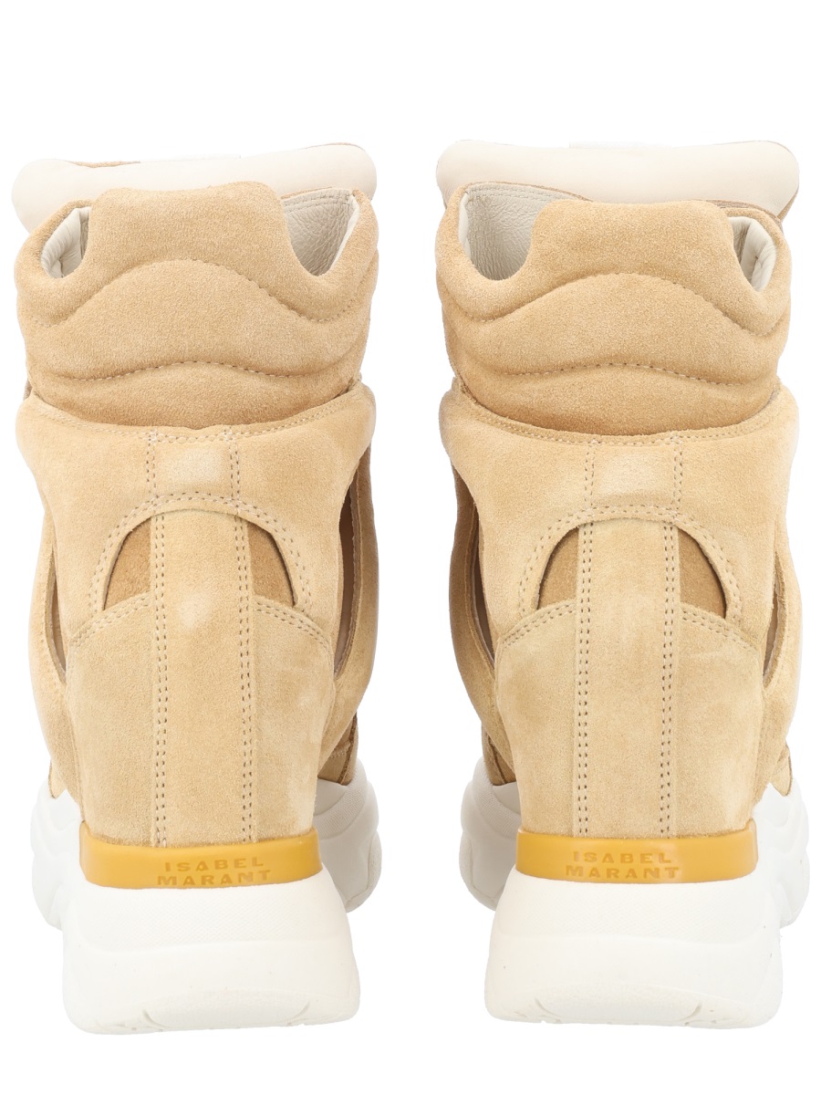 Isabel Marant Beige Balskee Triple Velcro Wedge Sneakers Bruin