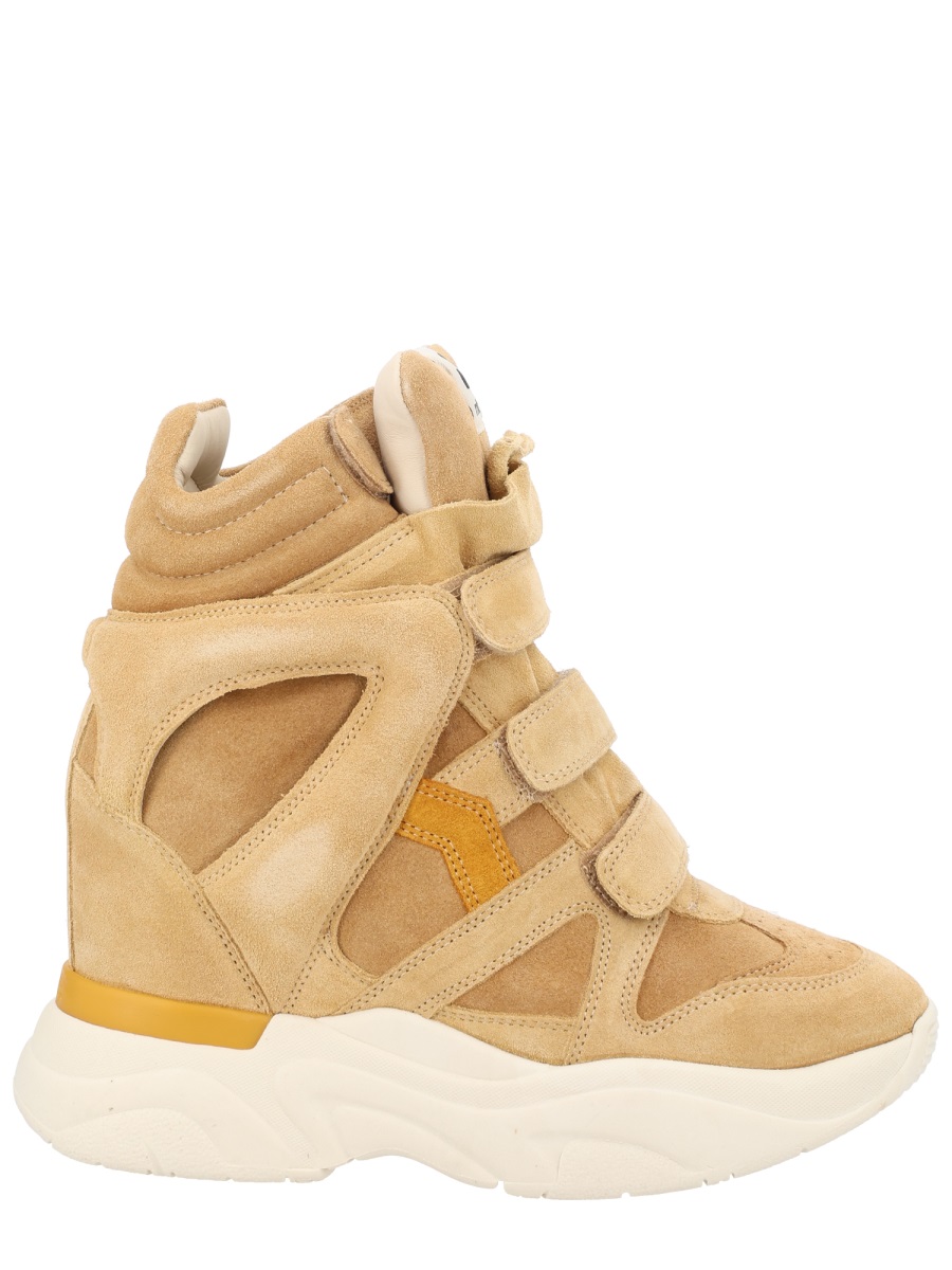 Isabel Marant Beige Balskee Triple Velcro Wedge Sneakers Bruin