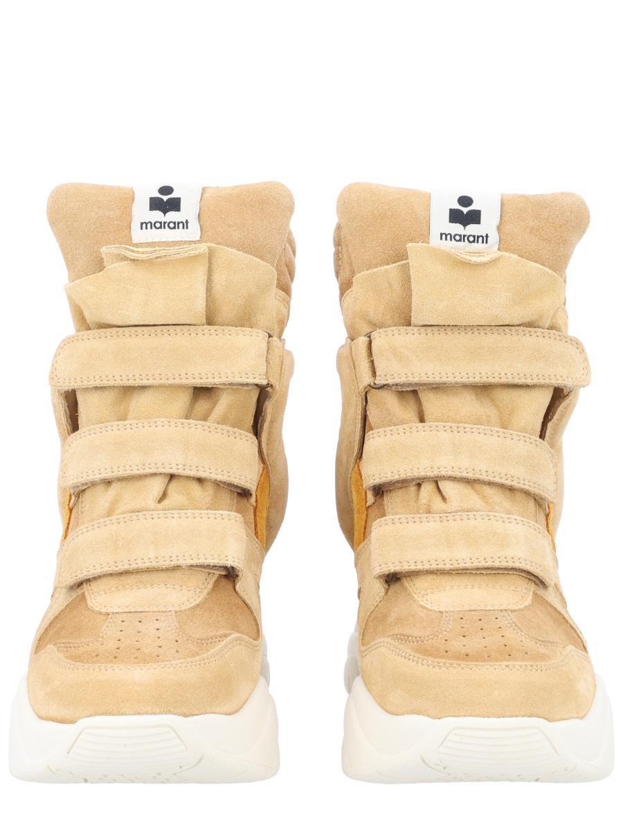 Isabel Marant Beige Balskee Triple Velcro Wedge Sneakers Bruin