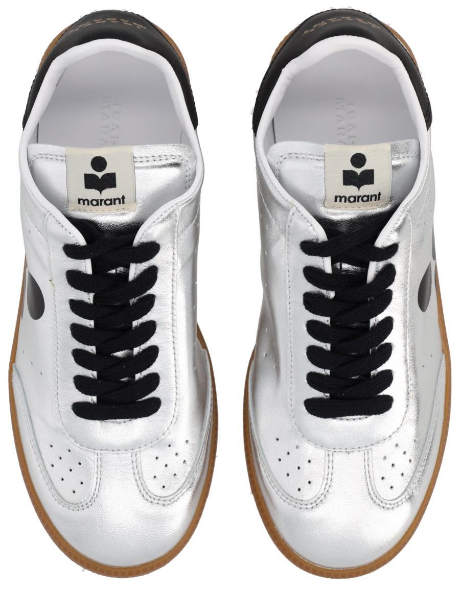 Isabel Marant Silver Kaycee Metallic Sheepskin Leather Sneakers Wit