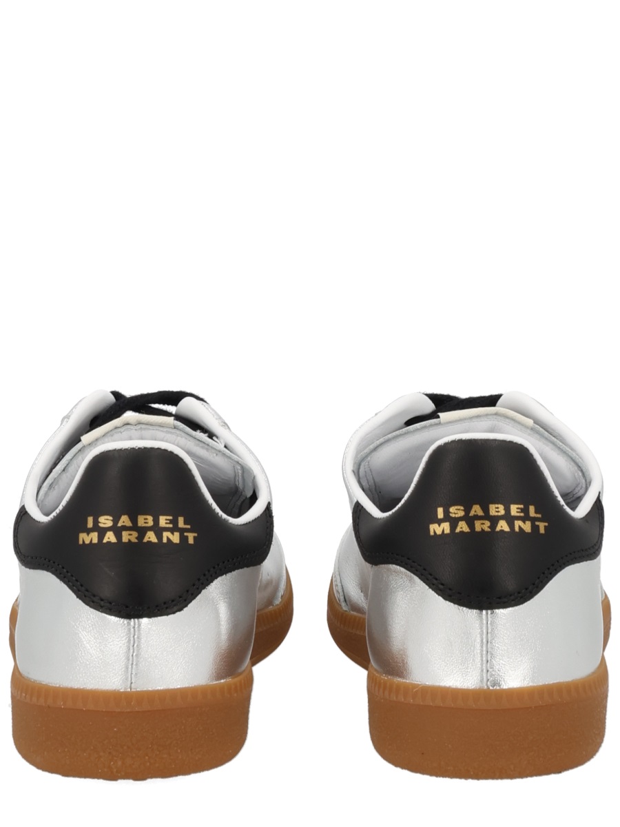 Isabel Marant Silver Kaycee Metallic Sheepskin Leather Sneakers Wit