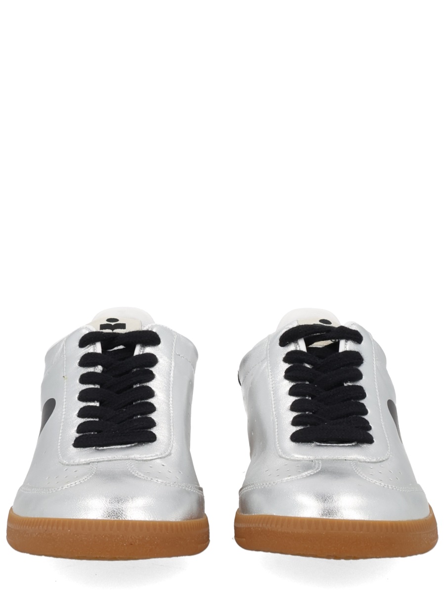 Isabel Marant Silver Kaycee Metallic Sheepskin Leather Sneakers Wit