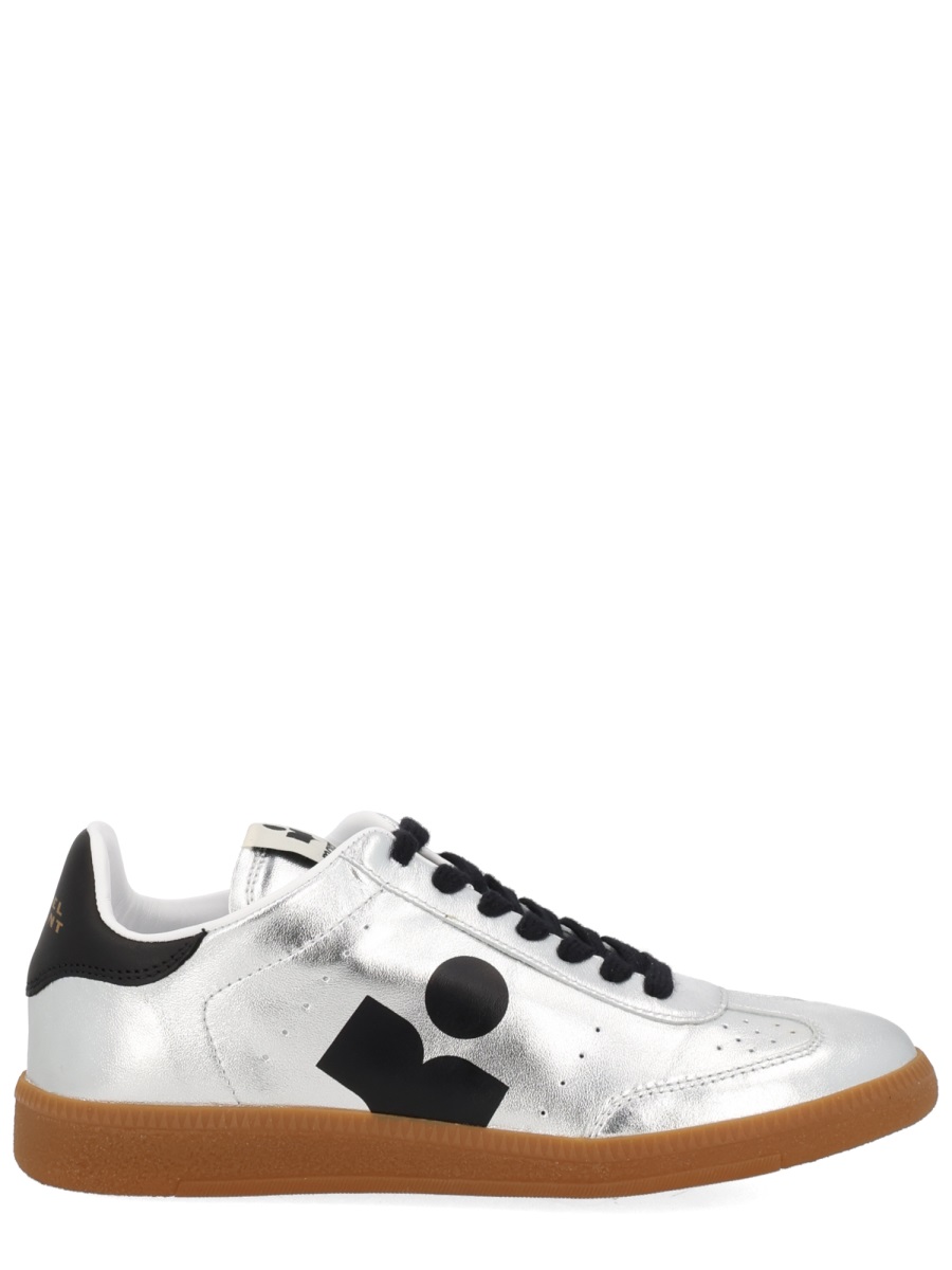 Isabel Marant Silver Kaycee Metallic Sheepskin Leather Sneakers Wit