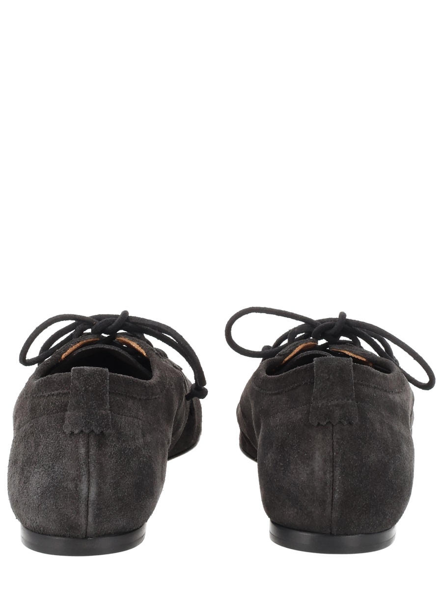 Isabel Marant Leyza Suede Texture Cut-Out Flats Zwart